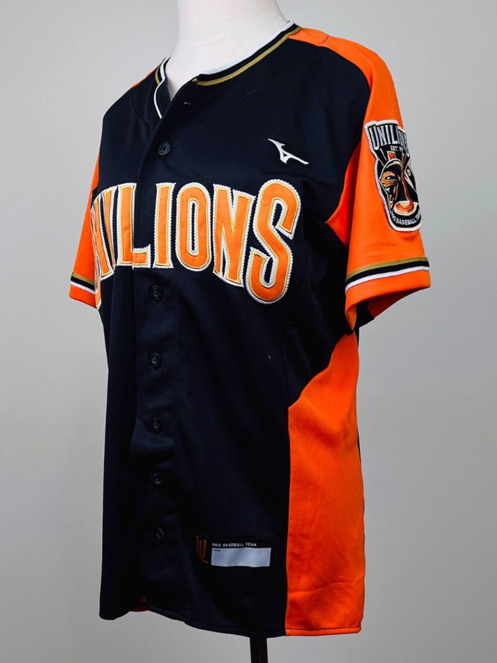 Mizuno Uni-Lions Taiwan Baseball Jersey Men’s M Black Orange 統一獅 CPBL